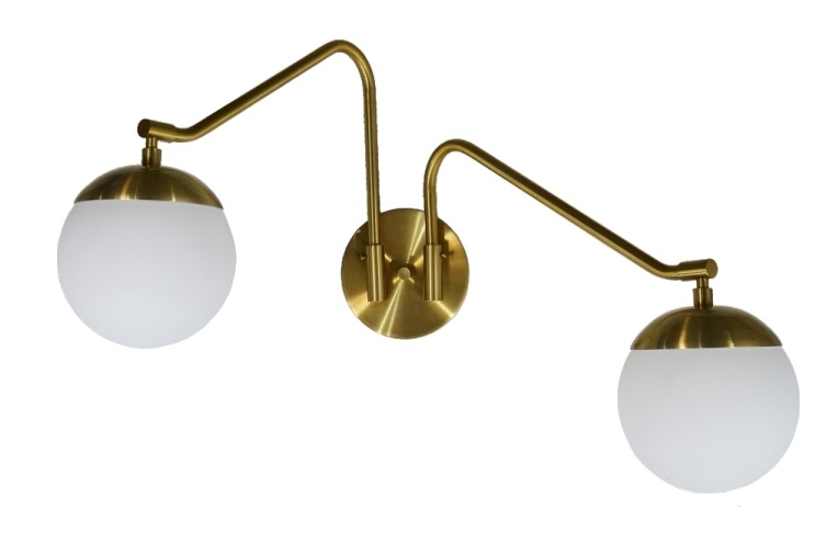 Arandela Alliance Articulada Dupla Zig 2 Globos Ø150mm 2L E27 860mm 4036/2