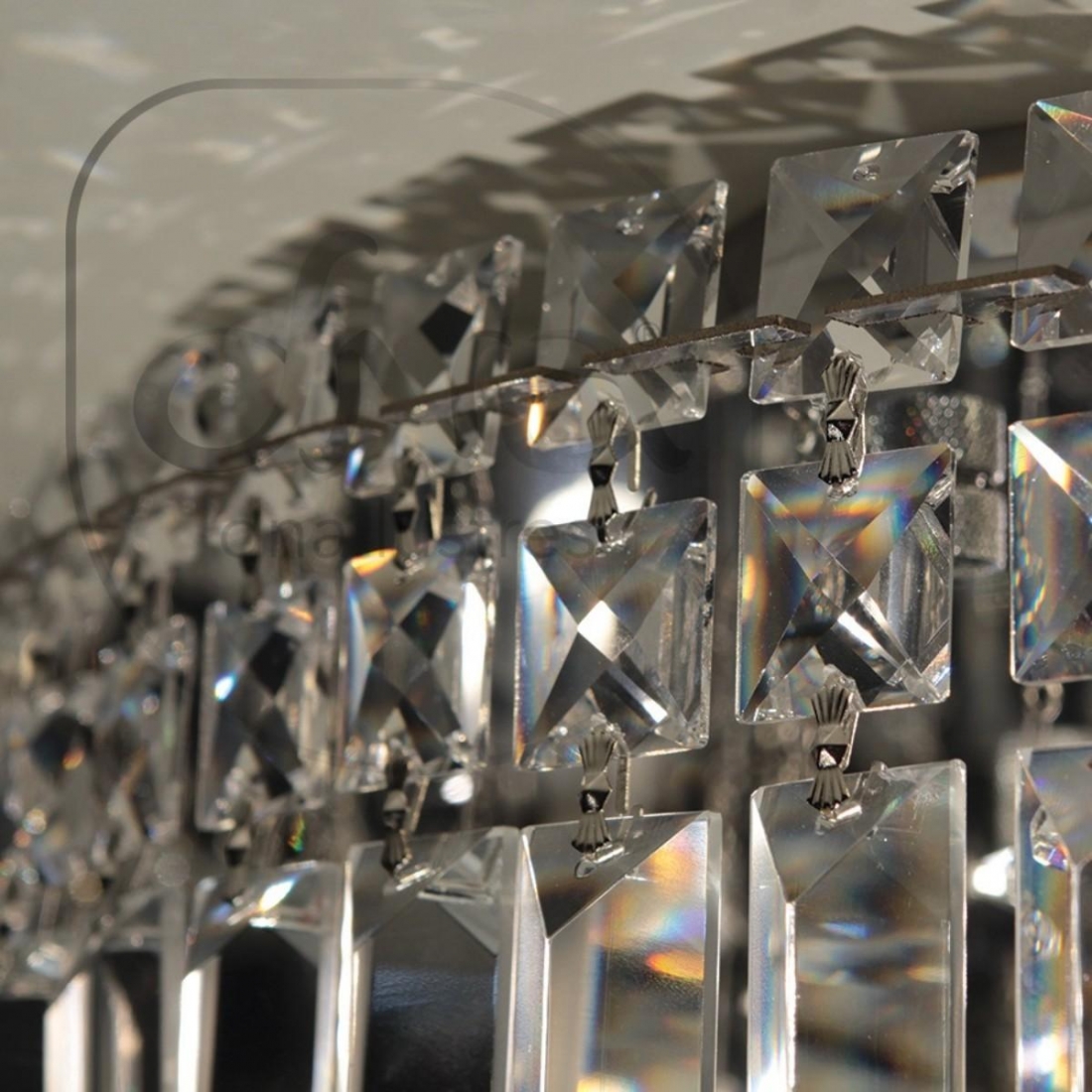 Plafon DNA Lustres Victoria Inox e Cristais Transparentes 9L G9 Ø600x150mm IN-RD60