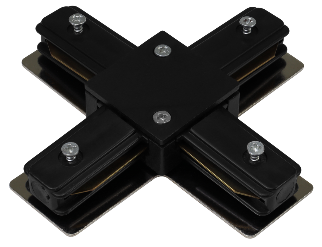 Conexão X Evoled Preto para Trilho Eletrificado Sobrepor LE-3569