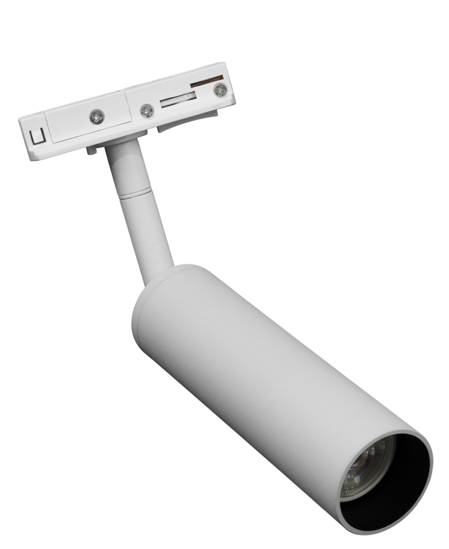 Spot para Trilho Evoled Focus Mini Dicróica Longo Branco Antiofuscante Ø40x216x81mm LE-4122