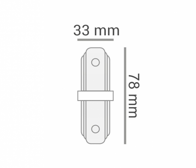 Conector Reto Opus Preto para Trilho Sobrepor 33x78x15mm OPS 35413