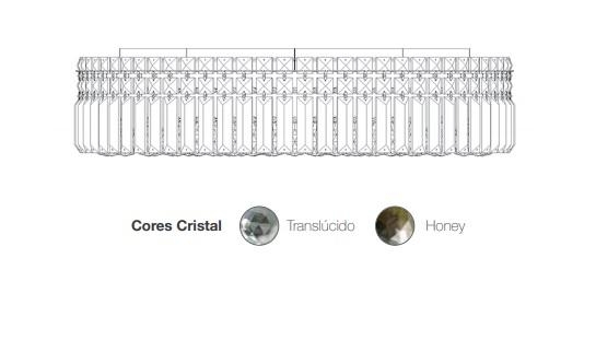 Plafon DNA Lustres Victoria Inox e Cristais Transparentes 9L G9 Ø600x150mm IN-RD60