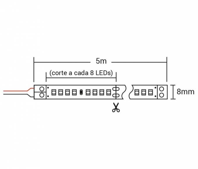 Fita de LED Opus 11 watts/m 24V 2700K 120 leds IP20 IRC95 8mm (Rolo 5 metros) OPS 37417