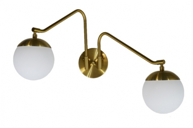 Arandela Alliance Articulada Dupla Zig 2 Globos Ø150mm 2L E27 860mm 4036/2