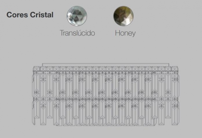 Plafon DNA Lustres Crow Inox e Cristais Transparentes 17L G9 800x800mm IN-QU80-PLACAS