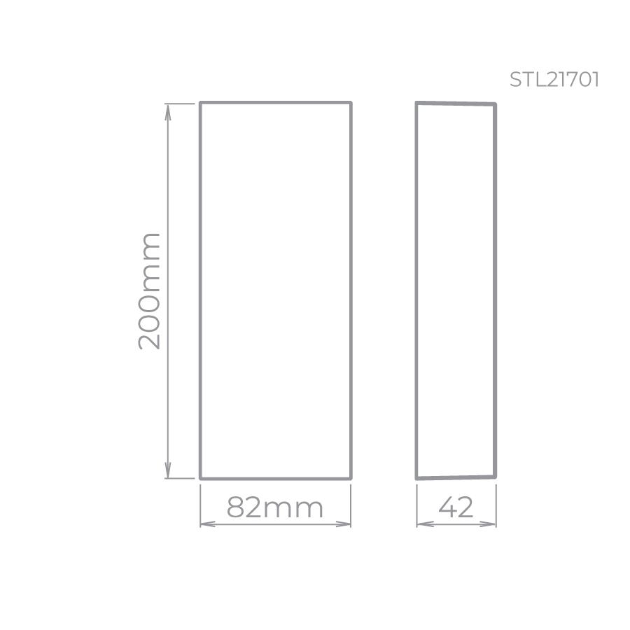 Arandela Stella Ice Retangular 5 Watts 4000K IP65 200x82x42mm STL21701BR/40