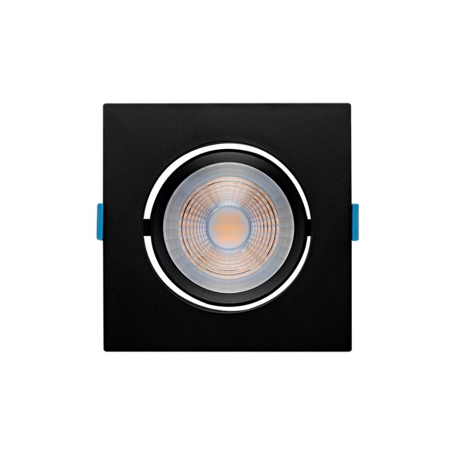 Spot Embutir Stella Easy PAR20 EVO Recuado 7 Watts 3000K 117x117mm Preto STH21930PTO/30 