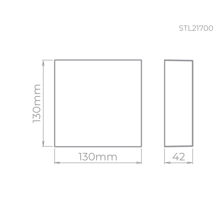 Arandela Stella Ice Quadrada 7,5 Watts 4000K IP65 130x130x42mm STL21700BR/40