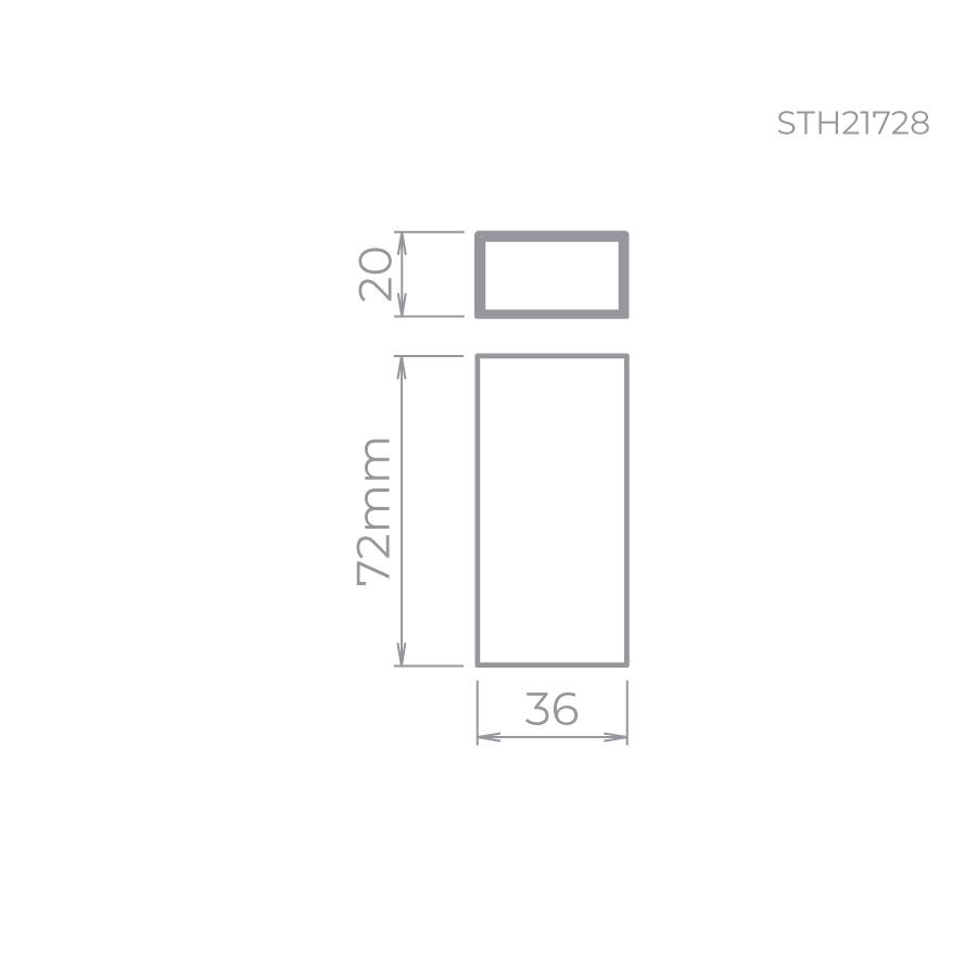 Balizador Sobrepor Stella Wall Micro 2,5 Watts 3000K IP65 Facho Aberto Branco 72x36x20mm STH21728BR/30