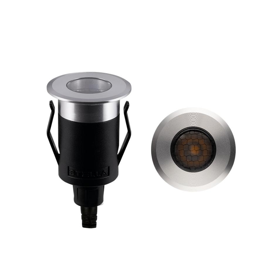 Balizador Solo Stella Way UP Recuado 1 Watt 3000K IP67 Bivolt Grade Antiofuscante Ø41x73mm Alumínio STL21712PTO/30