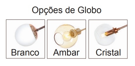 Pendente Old Artisan Angular Globo Ø120mm 5L G9 1000x120x460mm PD-5192 