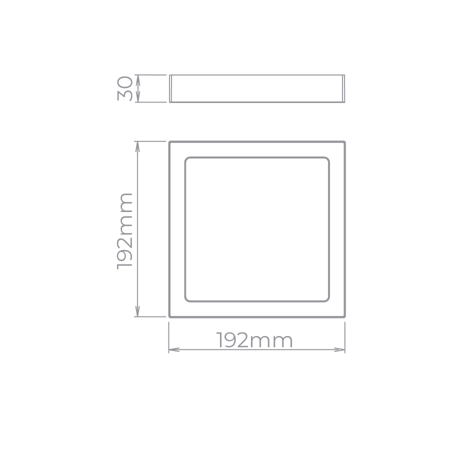 Plafon Sobrepor Stella 18 Watts 3000K 120° 192x192mm STH21963Q/30