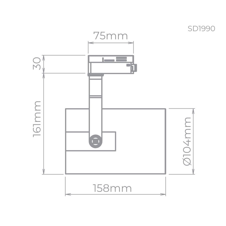 Spot para Trilho Stella Flow PAR30 CDMR LED E27 Ø104x161 Branco SD1990BR