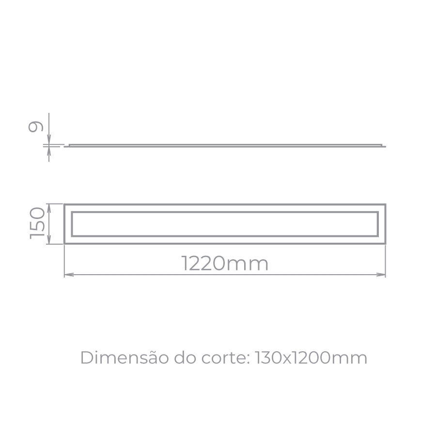 Painel Embutido Stella ECO 40 Watts 3000K Branco 1220x150mm STH21956/30