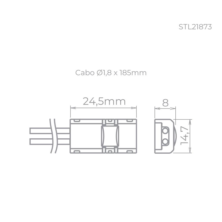 Conector 2 Fios Stella para Fita Full LED PRO e All Light 10mm IP20 STL21873