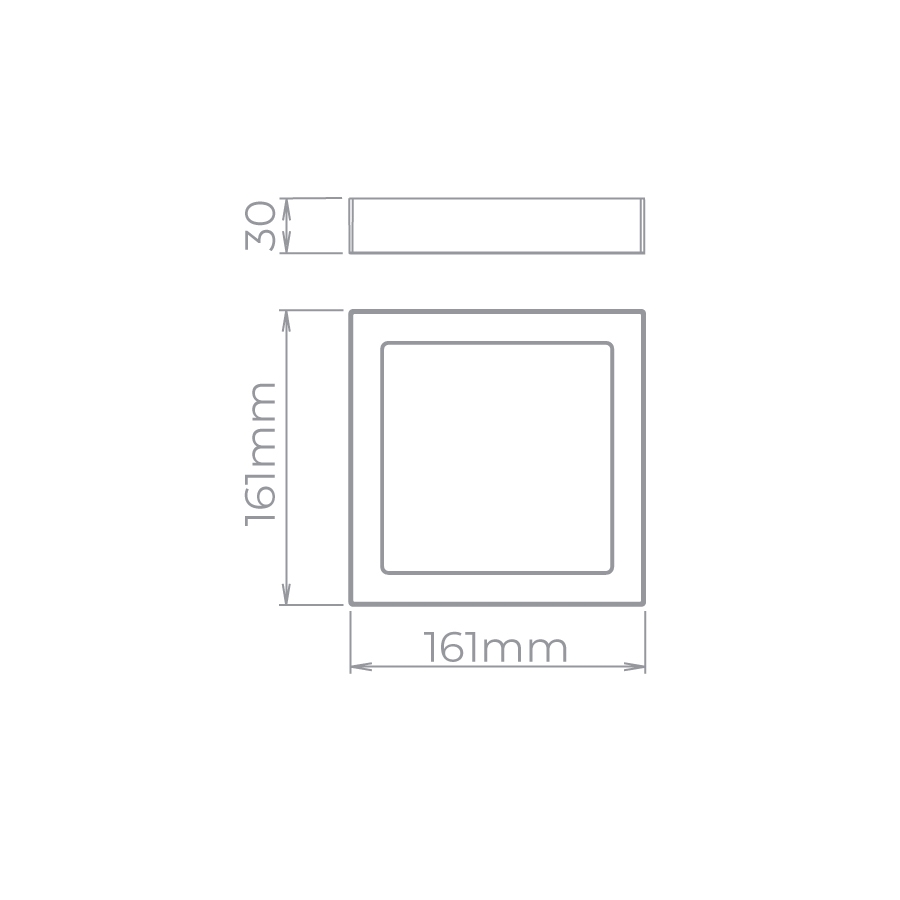 Plafon Sobrepor Stella 12 Watts 4000K 120° 161x161mm STH21962Q/40