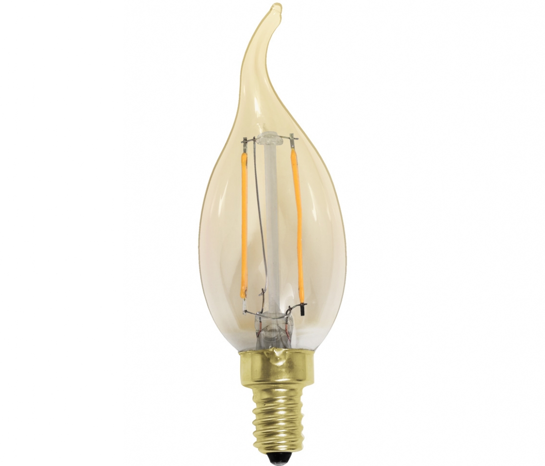 Lâmpada Opus Vela Chama Filamento E14 Vintage Bivolt 2 watts 2200K Ø35x115mm OPS 33327