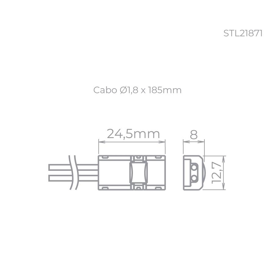 Conector 2 Fios Stella para Fita Full LED PRO 8mm STL21871