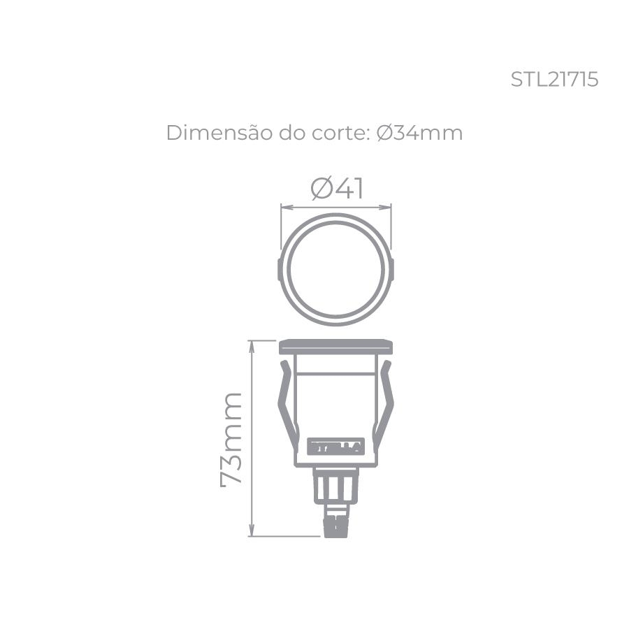 Balizador Solo Stella Way Ring 1 Watt 3000K IP67 Ø41x73mm Preto STL21715/30