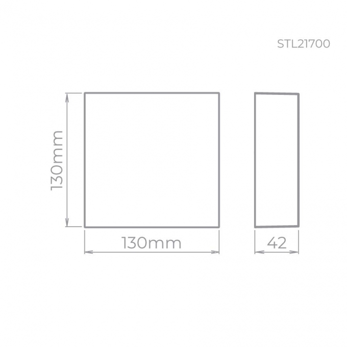 Arandela Stella Ice Quadrada 7,5 Watts 4000K IP65 130x130x42mm STL21700BR/40
