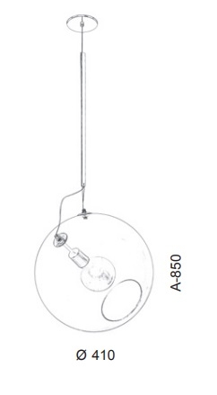 Pendente Old Artisan Esfera Ø410mm 1L E27 Bocal Inclinado PD-5476 