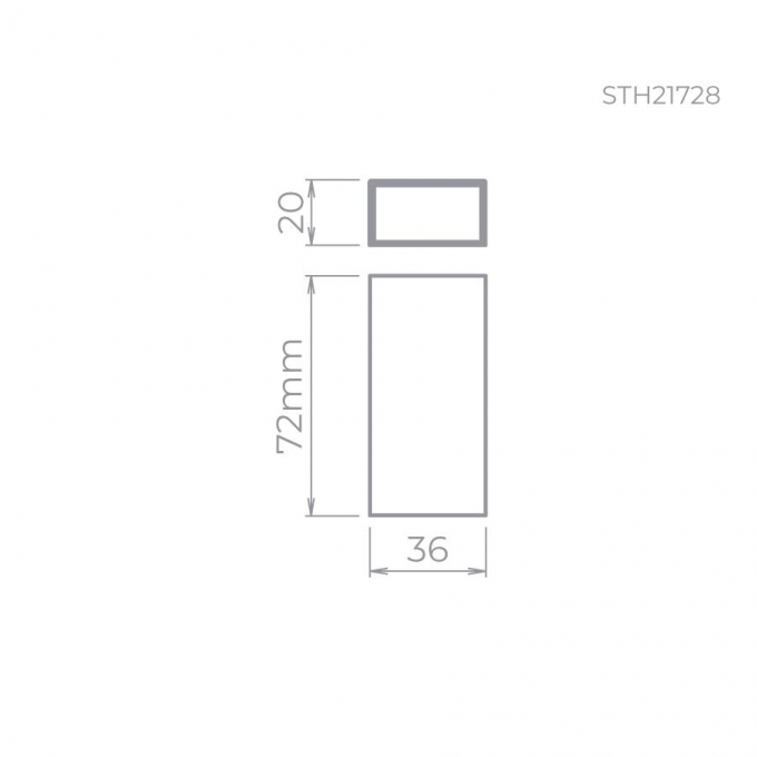 Balizador Sobrepor Stella Wall Micro 2,5 Watts 3000K IP65 Facho Aberto Preto 72x36x20mm STH21728PTO/30