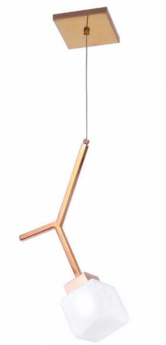 Pendente Old Artisan Angular com Vidro Quadrado 1L G9 430mm PD-5502 
