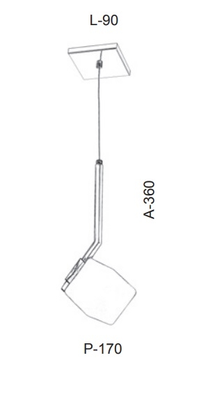 Pendente Old Artisan Angular com Vidro Quadrado 1L G9 90x360x170mm PD-5503 