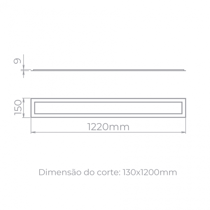 Painel Embutido Stella ECO 40 Watts 3000K Branco 1220x150mm STH21956/30