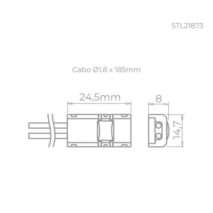 Conector 2 Fios Stella para Fita Full LED PRO e All Light 10mm IP20 STL21873