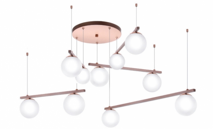 Pendente Old Artisan 10L G9 Globos Ø100mm Altura Regulável  Ø1300mm PD-5529 