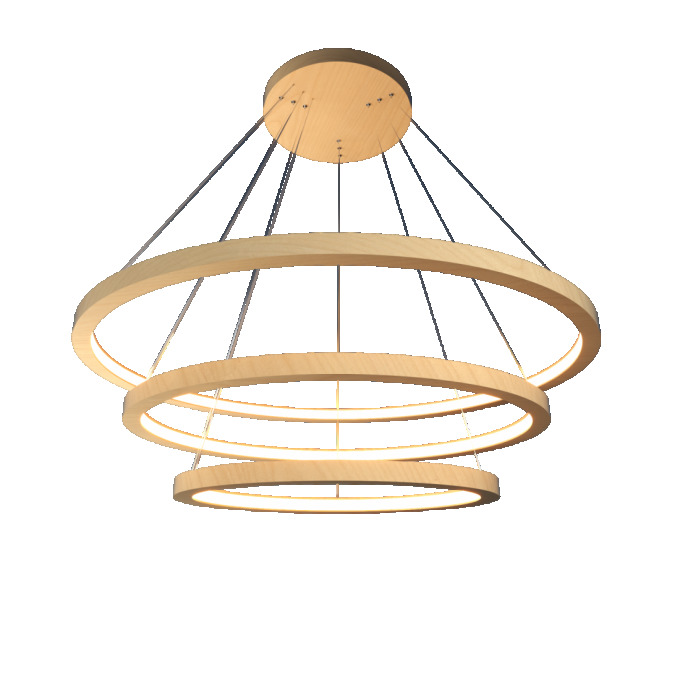 Pendente Accord Anéis Horizontais 76 Watts 2700K Ø800/700/600mm 1414