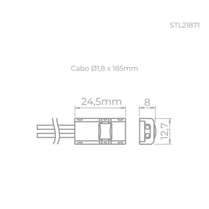 Conector 2 Fios Stella para Fita Full LED PRO 8mm STL21871