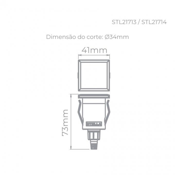 Balizador Solo Stella Way Side 1,5 Watt 3000K IP67 41x73mm 2 Fachos Preto STL21714/30