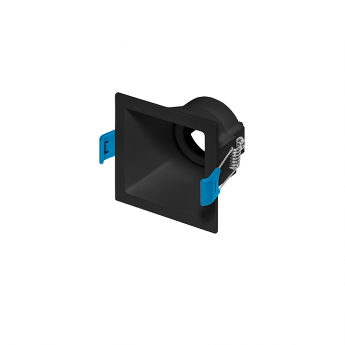 Spot Embutido Direcionável Stella Square Preto Mini Dicróica 74x74mm STH8910PTO
