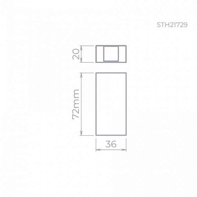Balizador Sobrepor Stella Wall Micro 2,5 Watts 3000K IP65 Facho Fechado Preto 72x36x20mm STH21729PTO/30
