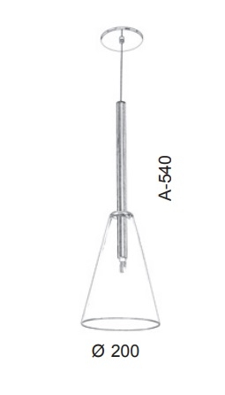 Pendente Old Artisan Vidro Cone 1L G9 Ø200x540mm PD-5471 