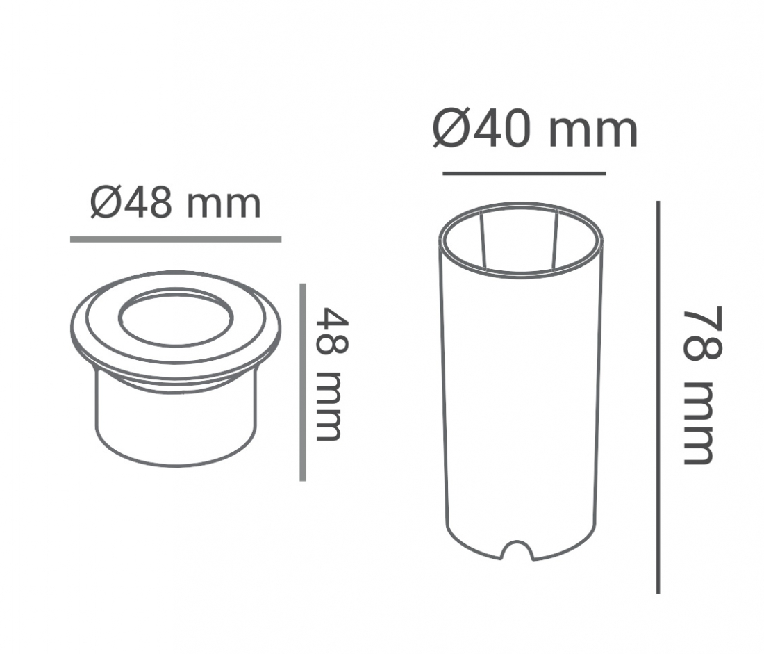 Embutido Solo Opus LED Mini 0,85 watts 2700K 120° Preto IP67 Ø48mm OPS 33563
