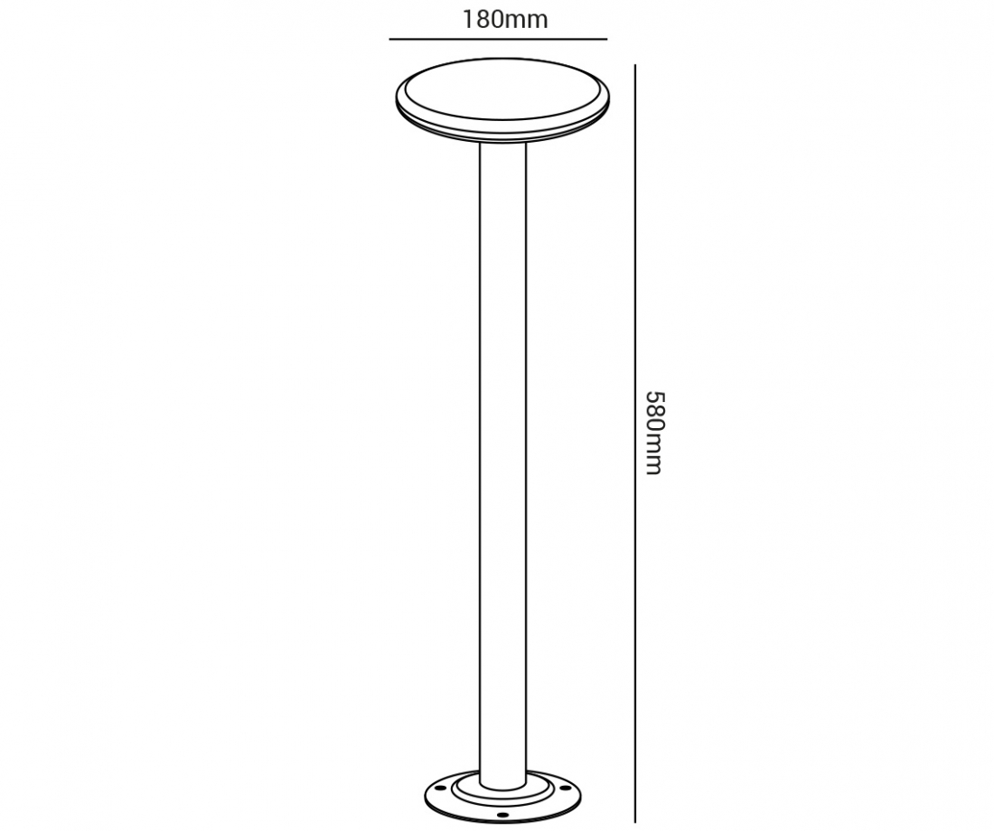 Poste Opus Led Aura 10 watts 3000K IP65 Preto 580mm OPS 36953