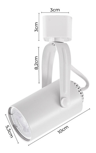 Spot para Trilho Nordecor Lille Branco Dicróica GU10 Ø53x100mm 6639