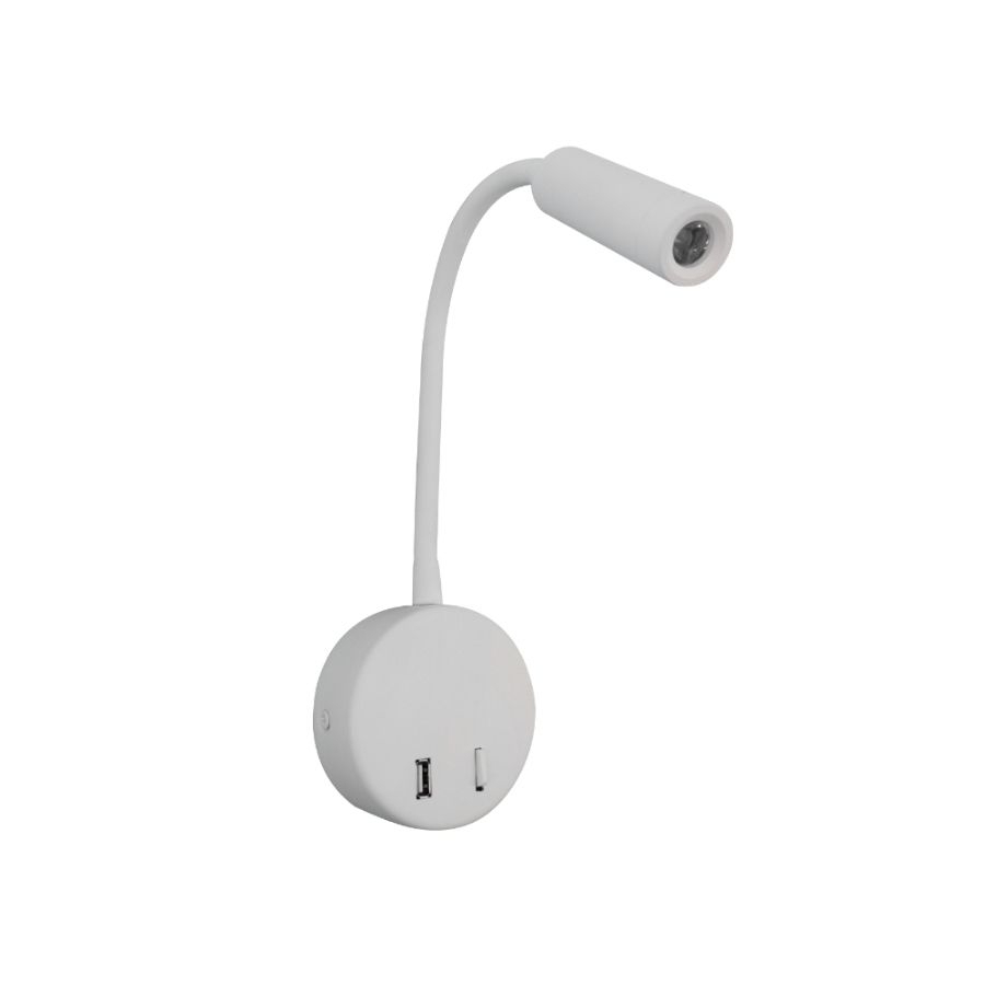 Arandela Opus Mamba Flexível Branco 3 watts 3000K Bivolt Ø90x250x36mm OPS 38827