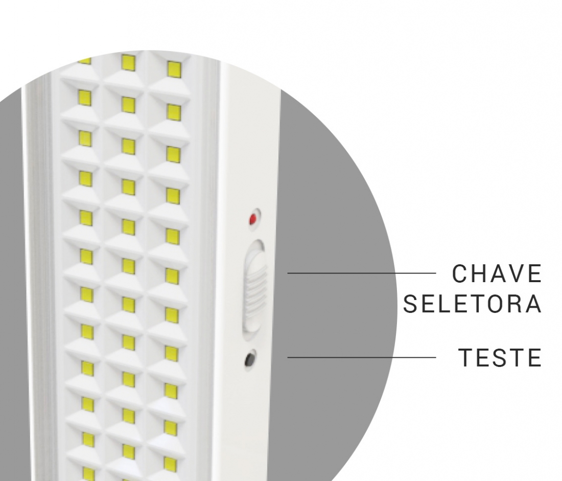 Luminária de Emergência Opus LED 4W 6500K 120° 30 Leds IP20 250x55mm OPS 35956