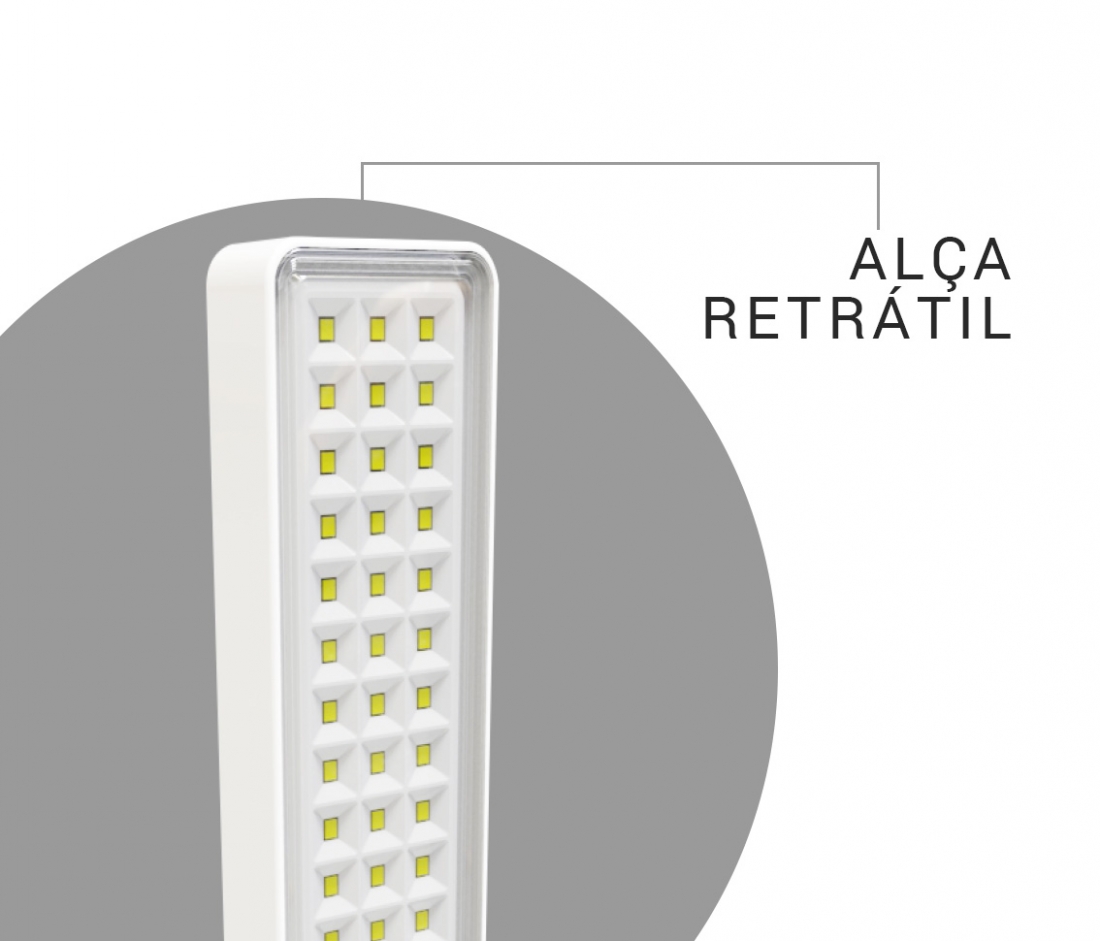 Luminária de Emergência Opus LED 4W 6500K 120° 30 Leds IP20 250x55mm OPS 35956