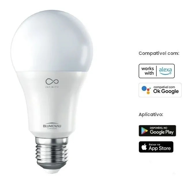 Bulbo LED Smart Light Infinity 9 watts RGB Wifi Alexa Google Blumenau 60029004
