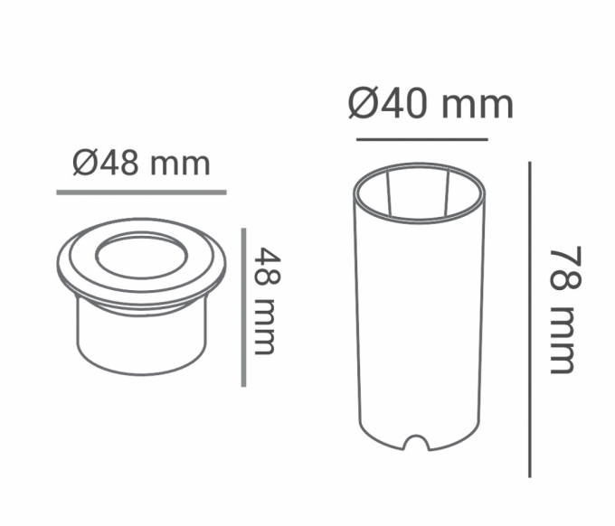 Embutido Solo Opus LED Mini 0,85 watts 2700K 120° Preto IP67 Ø48mm OPS 33563