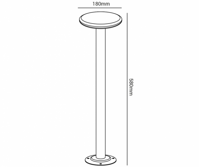 Poste Opus Led Aura 10 watts 3000K IP65 Preto 580mm OPS 36953
