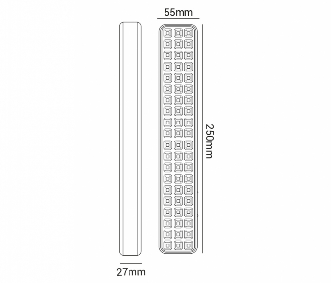 Luminária de Emergência Opus LED 4W 6500K 120° 30 Leds IP20 250x55mm OPS 35956