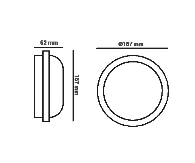 Arandela Opus LED Tartaruga Atalaia 15 Watts IP65 3000K Branco Ø167mm OPS 30692