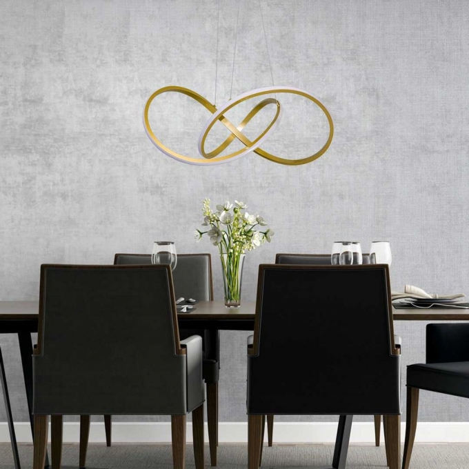 Pendente Bella Fluire Dourado 30 watts 3000K 580x550x240mm SB001