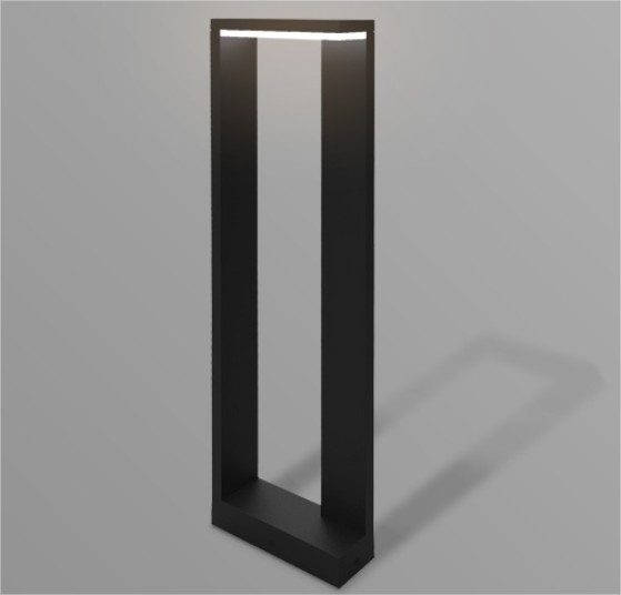 Poste Opus Led Side 10 watts 3000K Preto 580mm OPS 36946